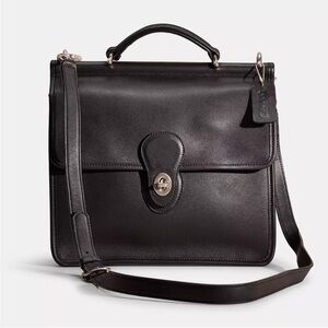 Vintage Coach Willis Leather Crossbody Bag in Black